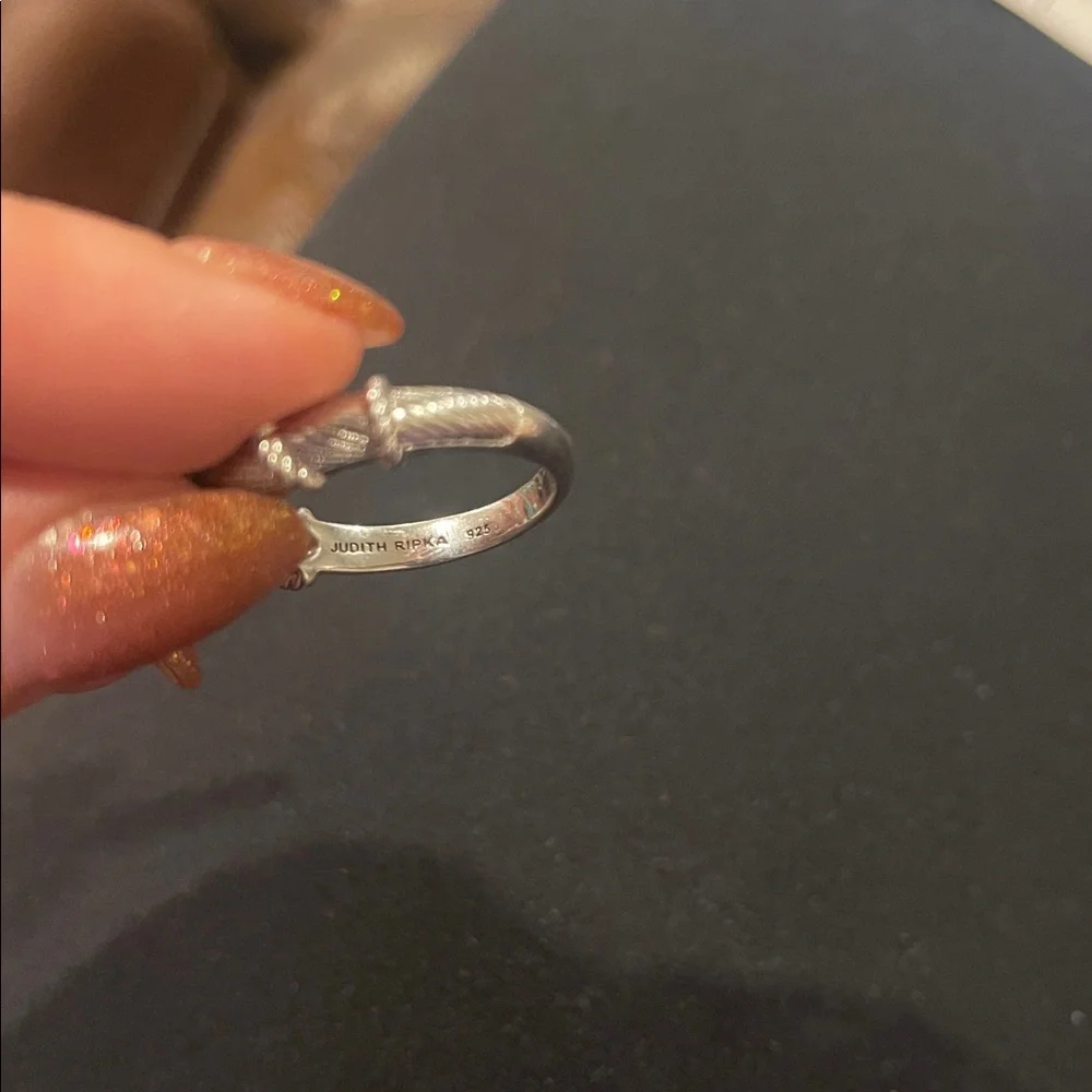 Judith Ripka Silver Heart Charm Ring - Picture 3 of 3